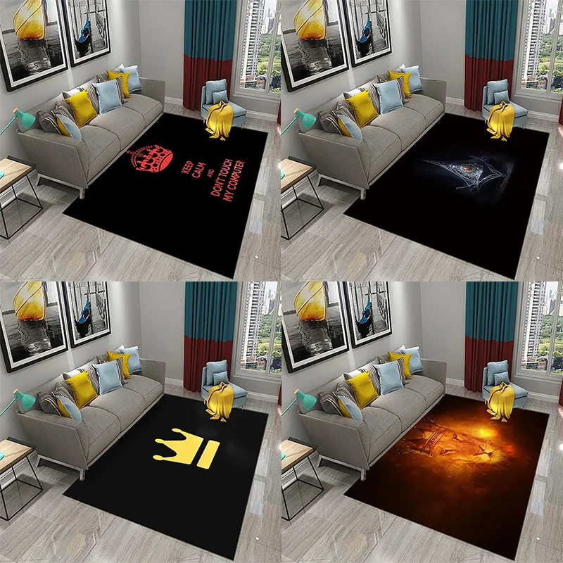 

3D Luxury Skull Crown Carpet Living Room Bedroom Kids Crawling Decor Floor Rug Bathroom Kitchen Entrance Non-Slip