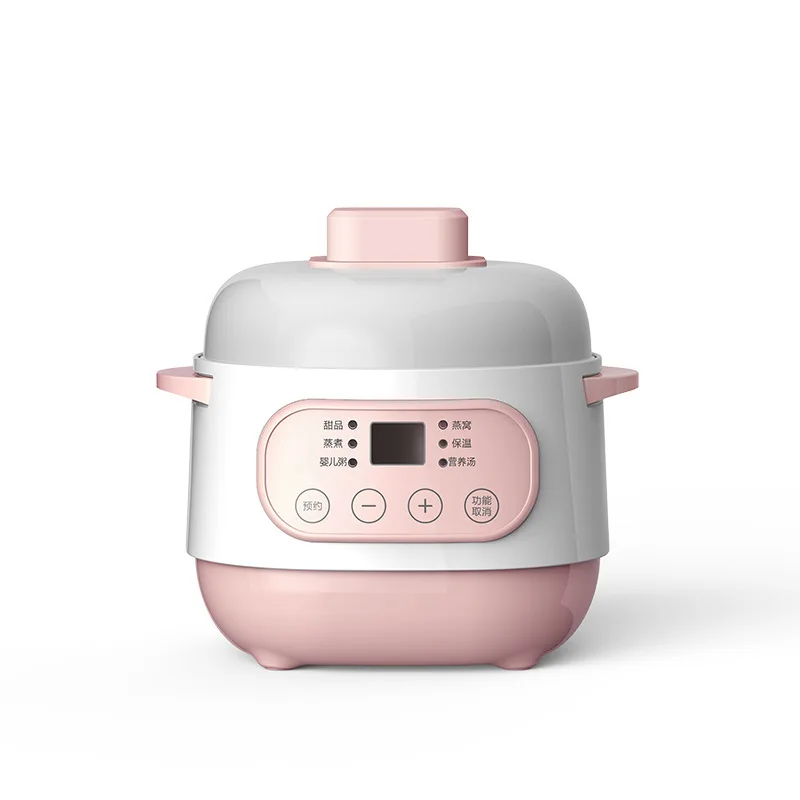 Panela de Cerâmica para Cozedura Lenta com Programação Automática e Banho-Maria, para Sopa de Ninho de Andorinha e Cuidados com a Saúde, Utensílio de Cozinha