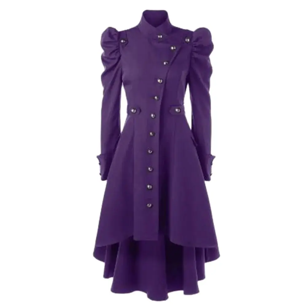 

Medieval Noble Court Princess Puff Sleeve Slash Outwear Women Steampunk Gothic Winter Coats Long Sleeve Cosplay Costume Dress