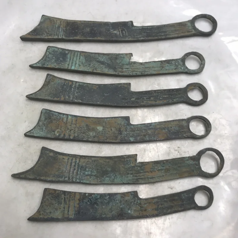 Antique Coin Collection Antique Coin Ming Dao Warring States Knife Money a Set of Six Full Sets of Yanguo Currency Antique Colle