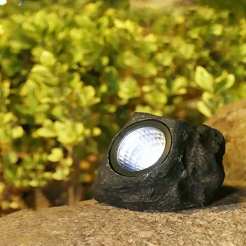 Landscape Rock Light, Solar Powered Garden Lights Outdoor Decorative Waterproof LED Spotlight, Light Sensor For Pathway, Patio