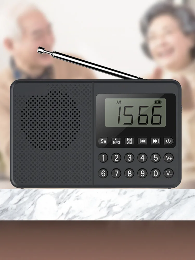 FM/AM/SW Radio portatile Doppia antenna Full Band MP3 Radio Altoparlante Display digitale a LED Supporto a 2.1 canali Chiavetta USB/Scheda TF