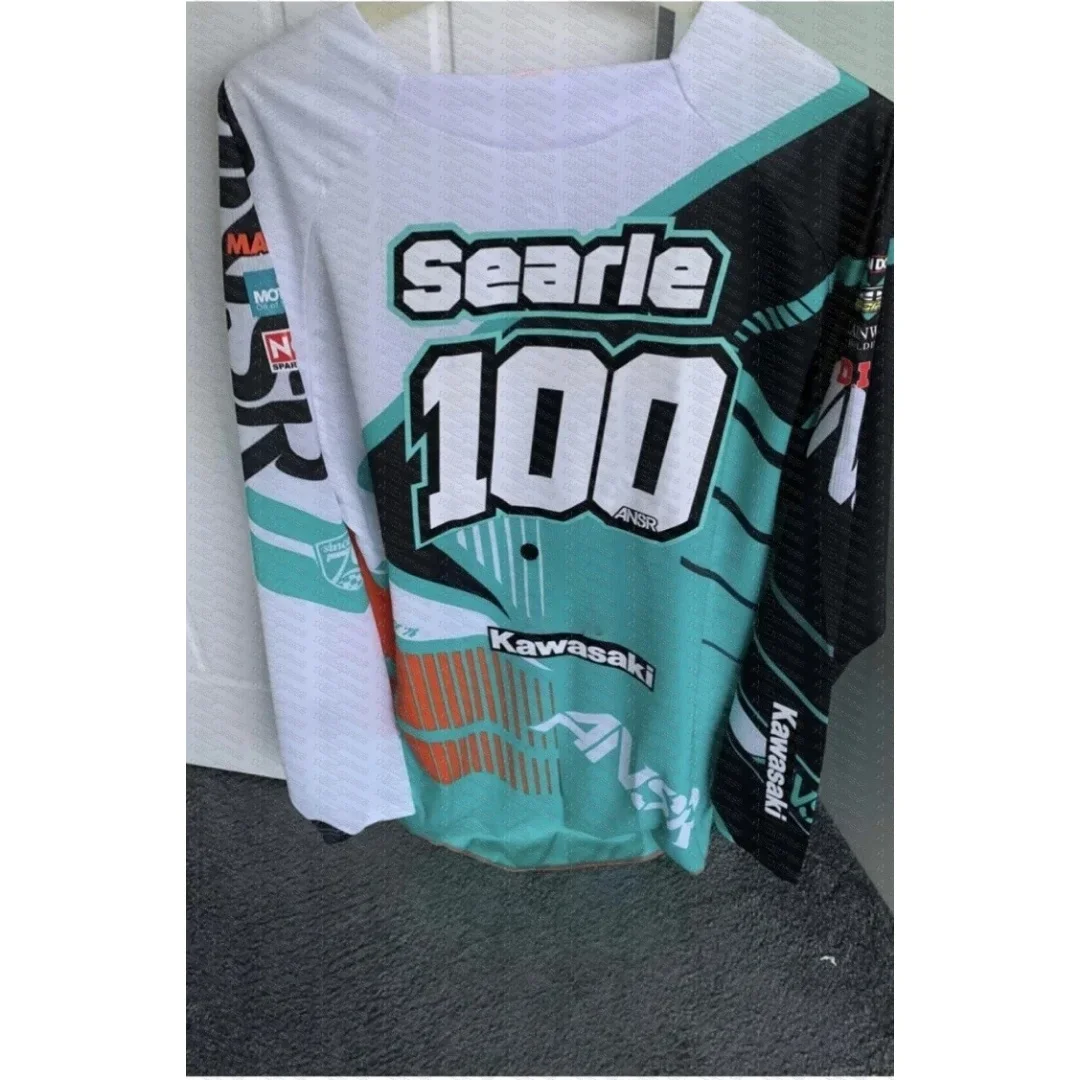 

Kawasaki Tommy Searle #100 Answer Elite Motocross Jersey Spring Autumn Women's Tee Shirt 2025 Sports Children's Clothing Tops