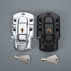 Metal Tools Box Latch Clasp with Keys 89*50mm Cabinet Boxes Toggle Latch Hasp Lock for Suitcase Wooden Cases Aviation Box 1pc