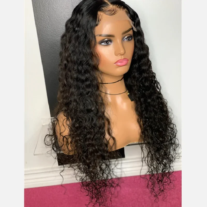 13x4 HD Lace Front Wigs Human Hair Pre Plucked with Baby Hair Transparent Glueless Brazilian Deep Wave Frontal Wigs for Women image 5