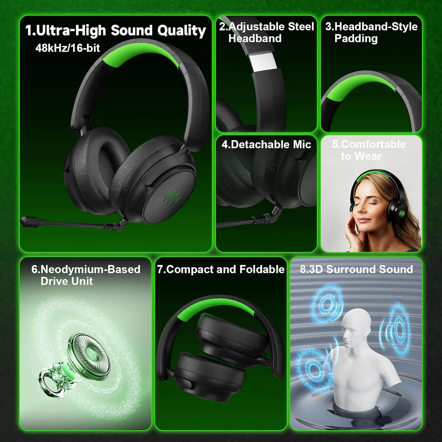 Foldable Gaming Headset For Xb - Pc Gaming Ps5 review and price