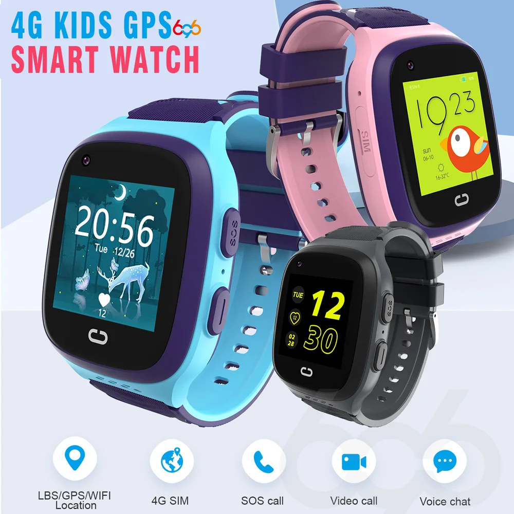 

New 4G Kids Smart Watch GPS Wifi Video Call With Face-lock SOS Tracker Location IP67 Waterproof Children's Smart Watch Camer