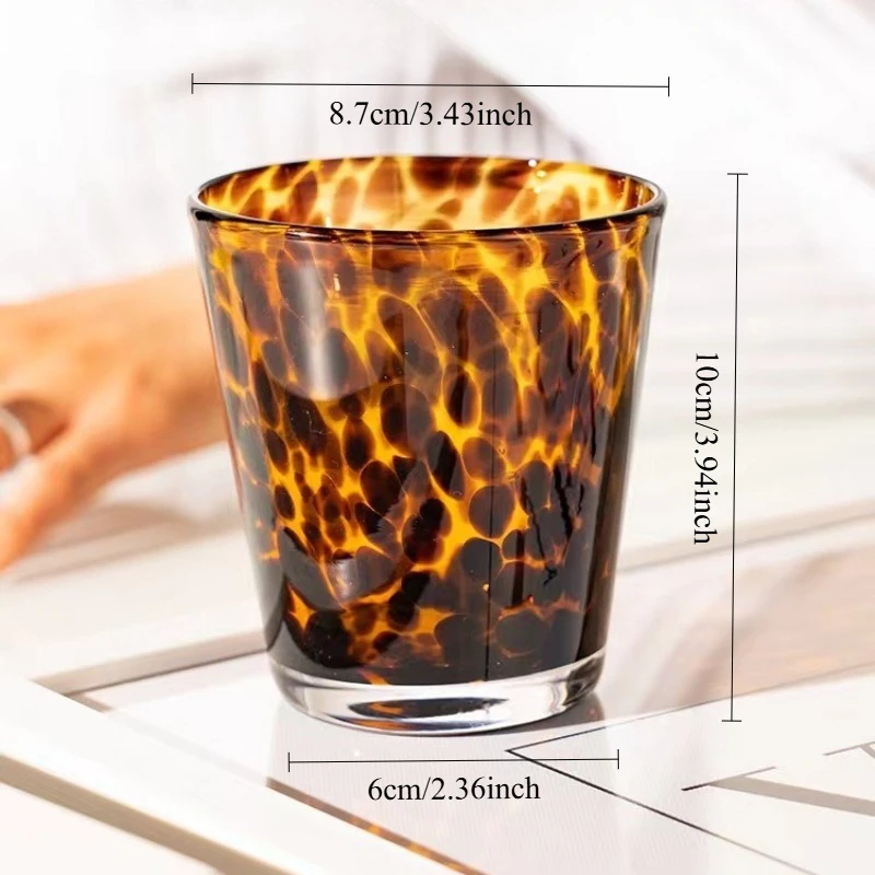 

Vintage Amber Glass Candle Holder Heat Resistant Whiskey Glass Water Cup Thick Translucent Ins Style