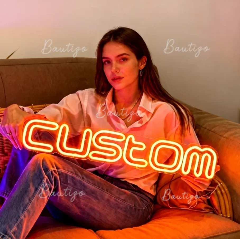 

Светодиодная неоновая вывеска с логотипом, водонепроницаемая, настраиваемая, светящаяся, для дома, бара, улицы, свадеб, неоновая рекламная вывеска