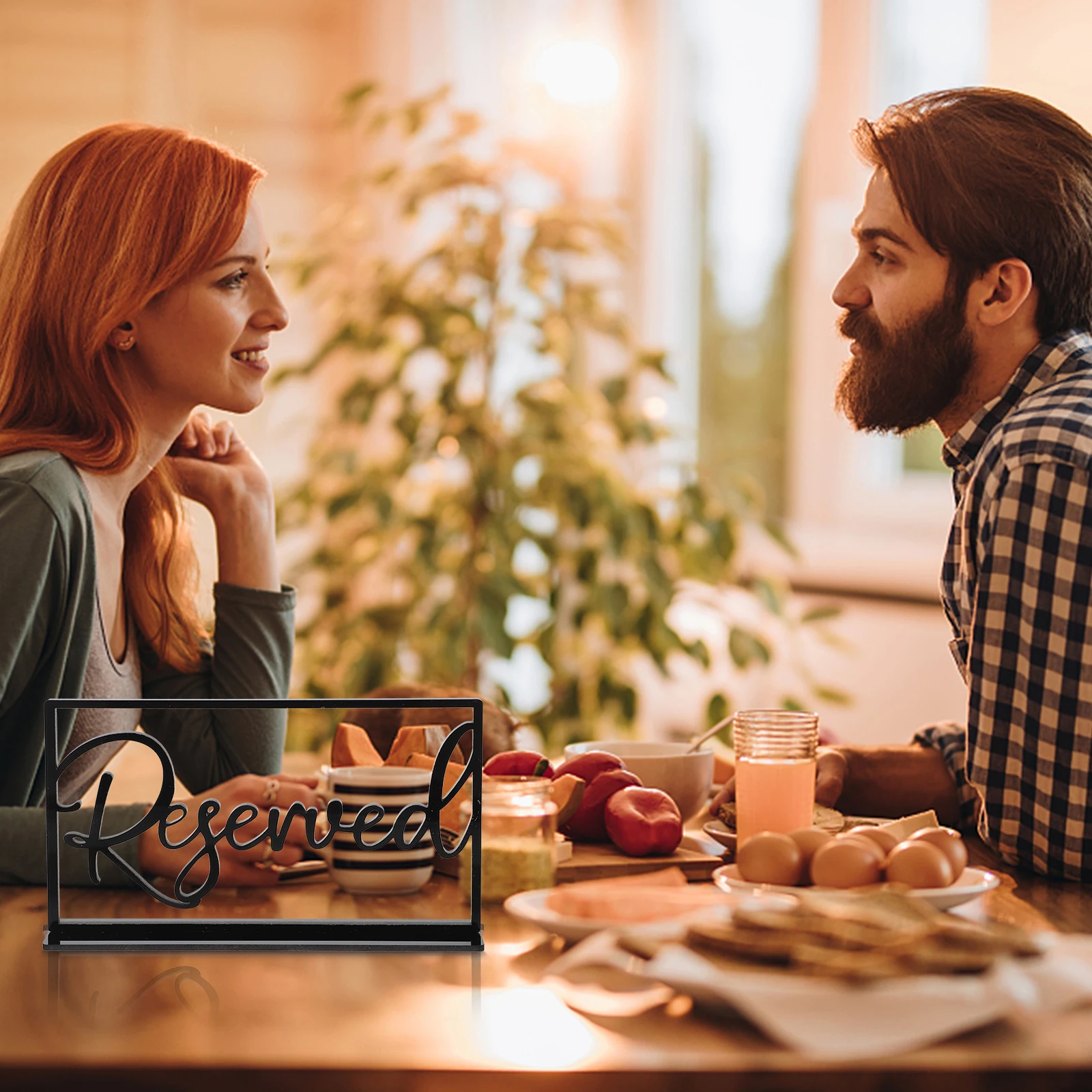 

2Pcs Reserved Table Signs Black Acrylic Sturdy Clear Minimalist Wedding Party Restaurant Bar Seating Arrangement Card Logo