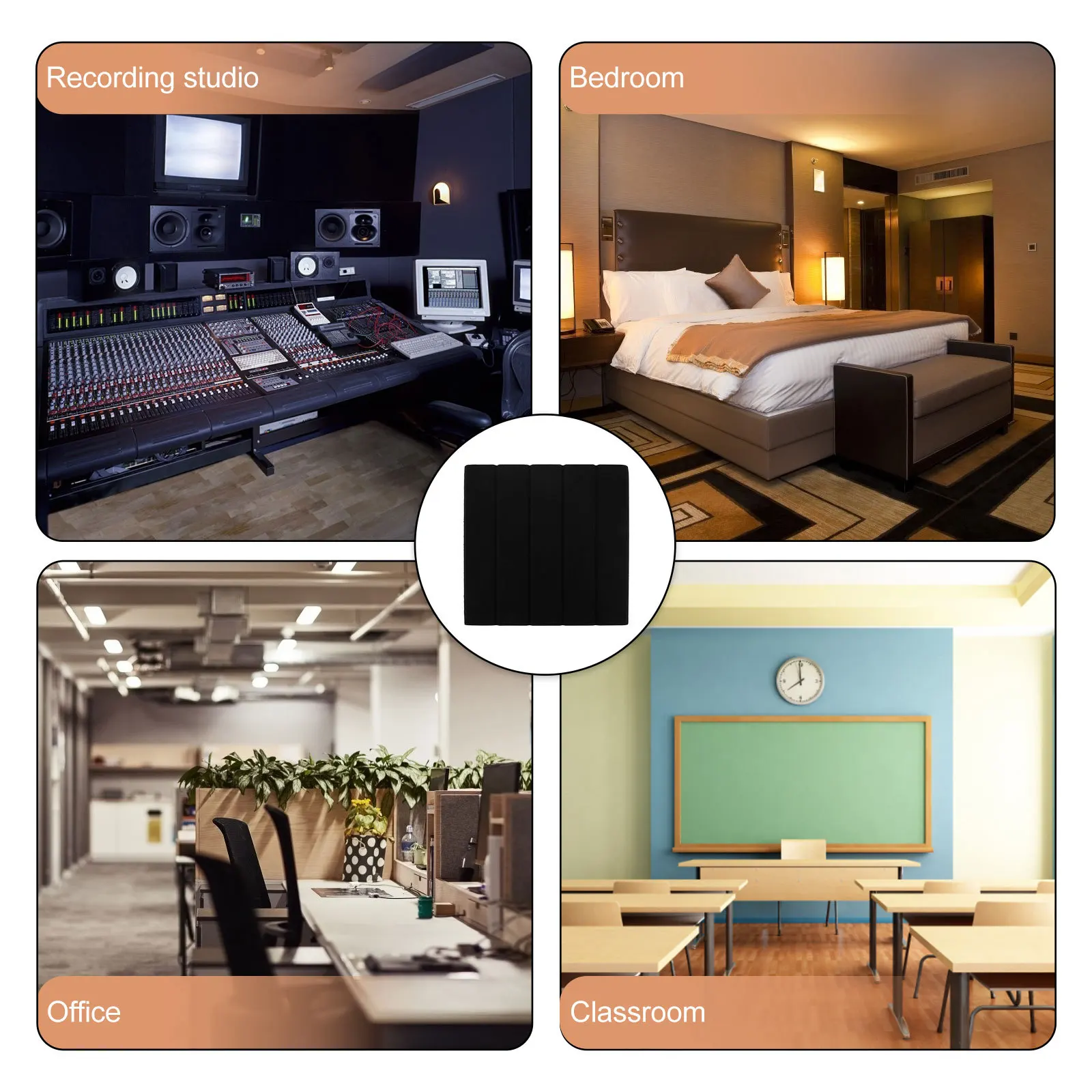 12 Stück Akustik-Isolierungs-Wandpaneele: Schallabsorbierende Polyesterfaser-Paneele für die Wanddekoration im Schlafzimmer, Konferenz