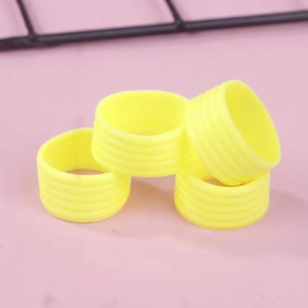4pcs Silicone Racket Silicone Ring Round Shape Ribbed Surface Racket Grip Ring Flexible Anti Slip Grip Finishing Band