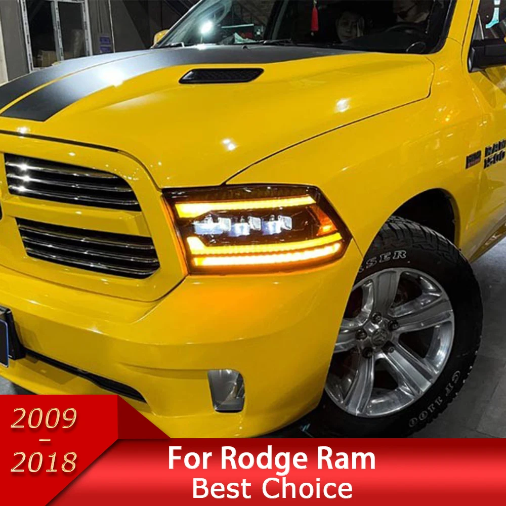 Car Lights for Dodge Ram 2009-2018 LED Auto Headlights Assembly Upgrade Projector Double 3 Lens Tool Exterior Accessories