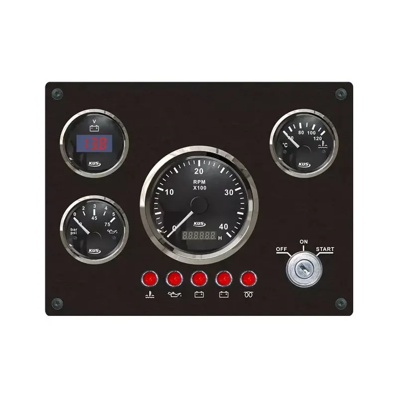 KUS Instrument Combination Marine Gauge Panel Tachometer Water Temp Voltage Fuel Oil Pressure For Vessel Ship Dashboard 386*198m