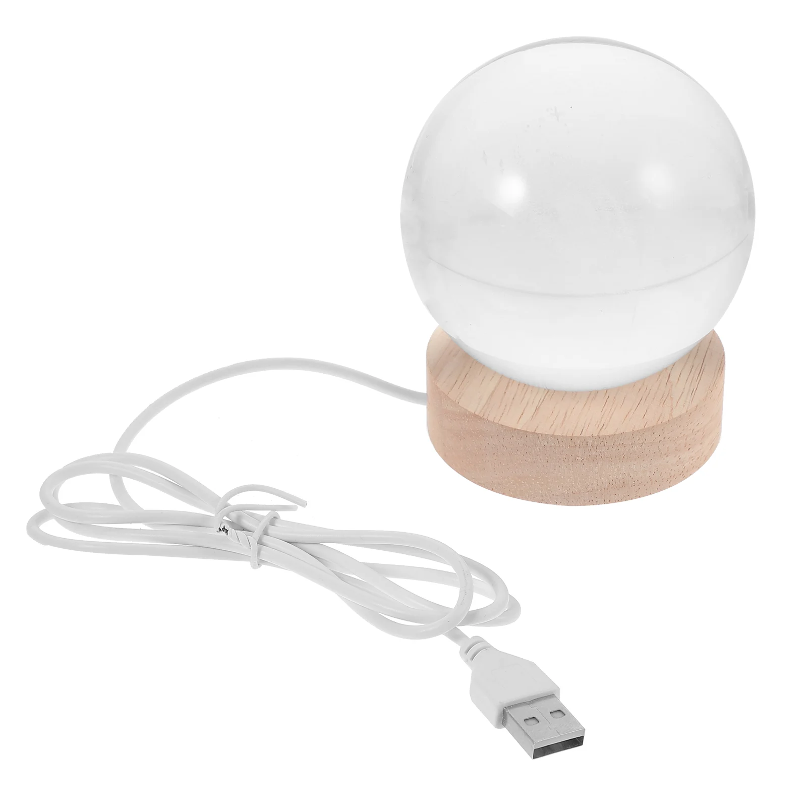 

Crystal Ball Night Light Table Household Lamp 8cm Decor Cartoon Bedside Solid Wood Decorative Lamps Room Cool