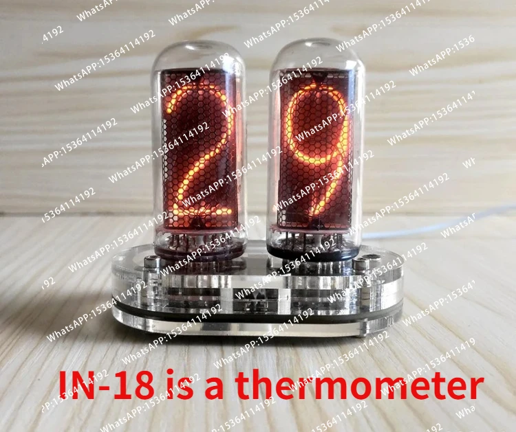Afbeelding 5: 2-cijferige IN-18 thermometer Glow Tube Thermometer IN8 timer Nixie Clock Home USB 5V