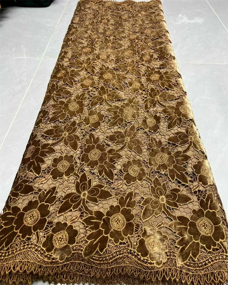 

African Lace Fabric with Sequins, Nigerian Lace, Cord Lace, French for Wedding Party Dresses, High Quality, 5 Yards 2025