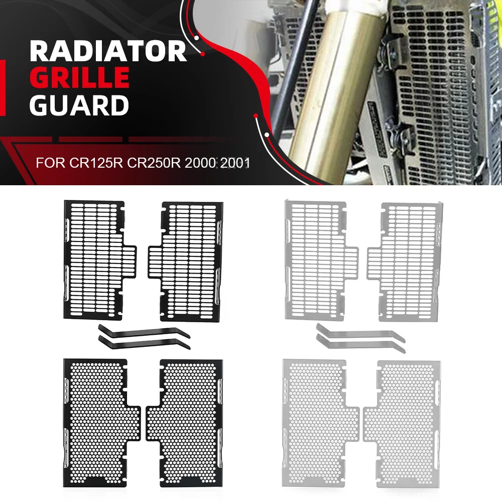 Motorcycle Radiator Guard Grille Cover Protection For Honda CR125R CR250R 2000 2001 T5-5754 Aluminium CR 125R CR250 R CR125