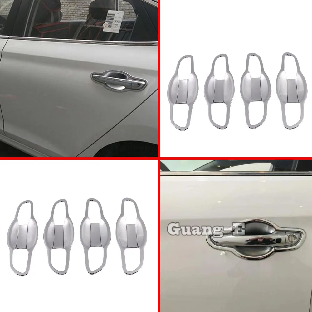 

Car Cover Trim Outside External Door Bowl Stick Frame Armrest Handrail 8PCs For Hyundai Solaris Accent 2017 2018 2019 2020 2021