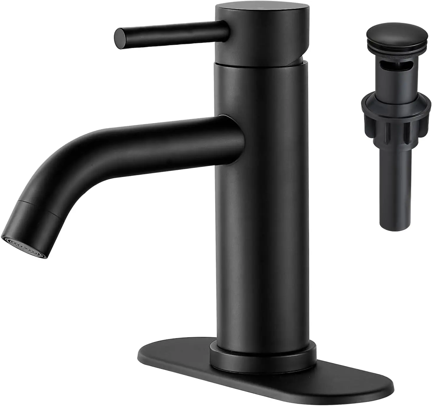 

Black Bathroom Faucets, Single Hole Bathroom Sink Faucet Modern Single Handle Mixer Tap Washbasin Vanity Sink Faucet 1 Hole with