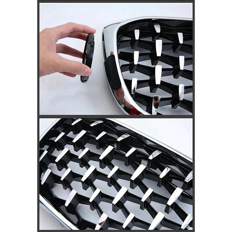 51117294486 51117294485 Chrome Plated Front Bumper Cooling Grille Meteor Diamond Center Mesh Car For BMW X5 X6 2014-2017 Parts