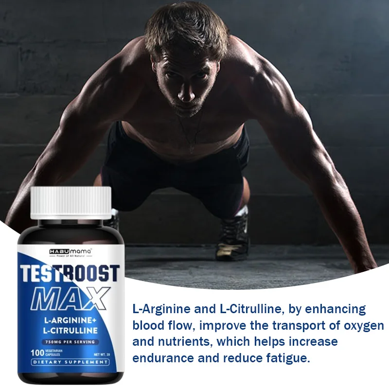 750 MG L-Arginine + L-Citrulline Supplements, High Potency, Supports Energy, Enhances Libido, Stabilizes Mood