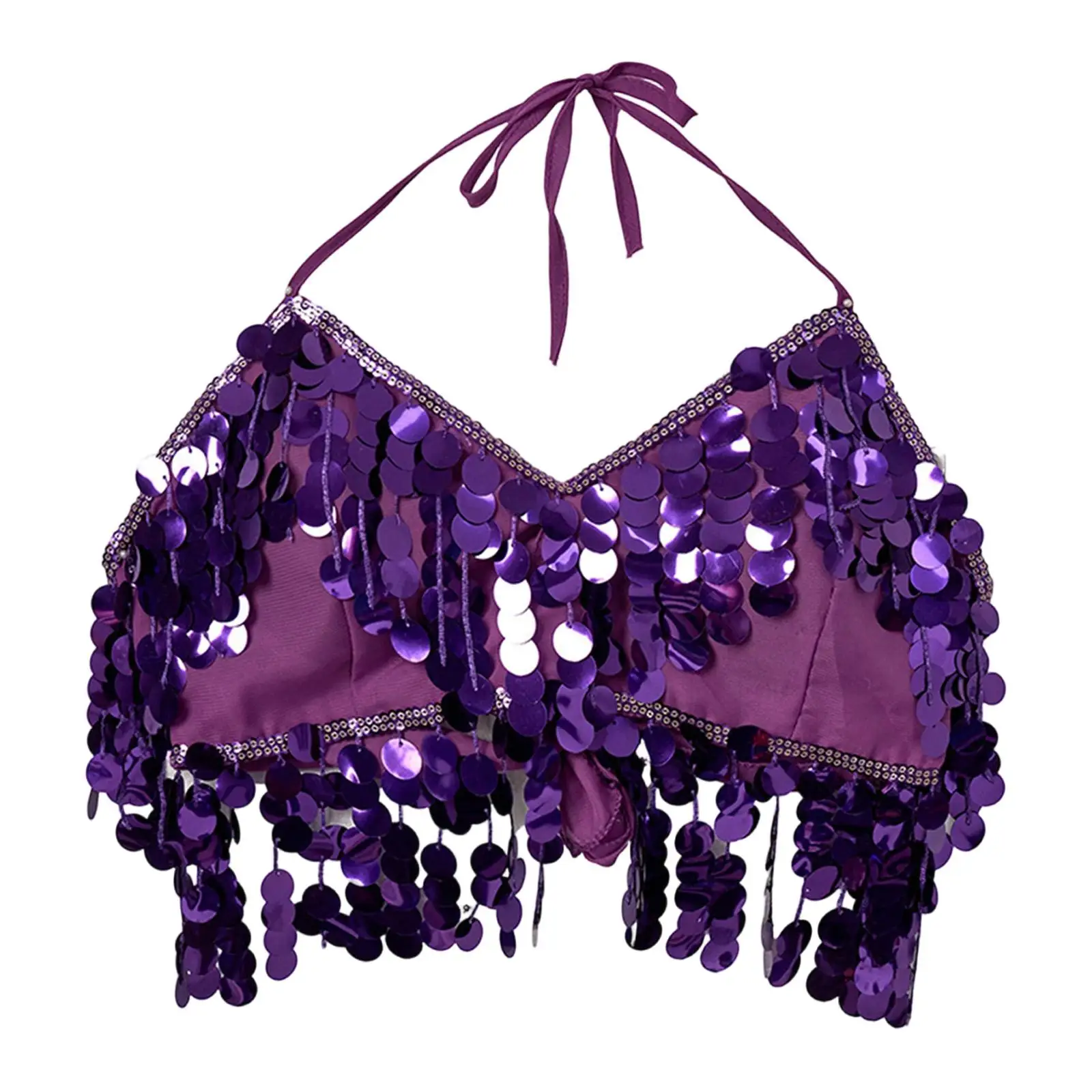 Belly Dance Bra Top Halloween Women Carnival Clubwear Sparkle Sequin Bra
