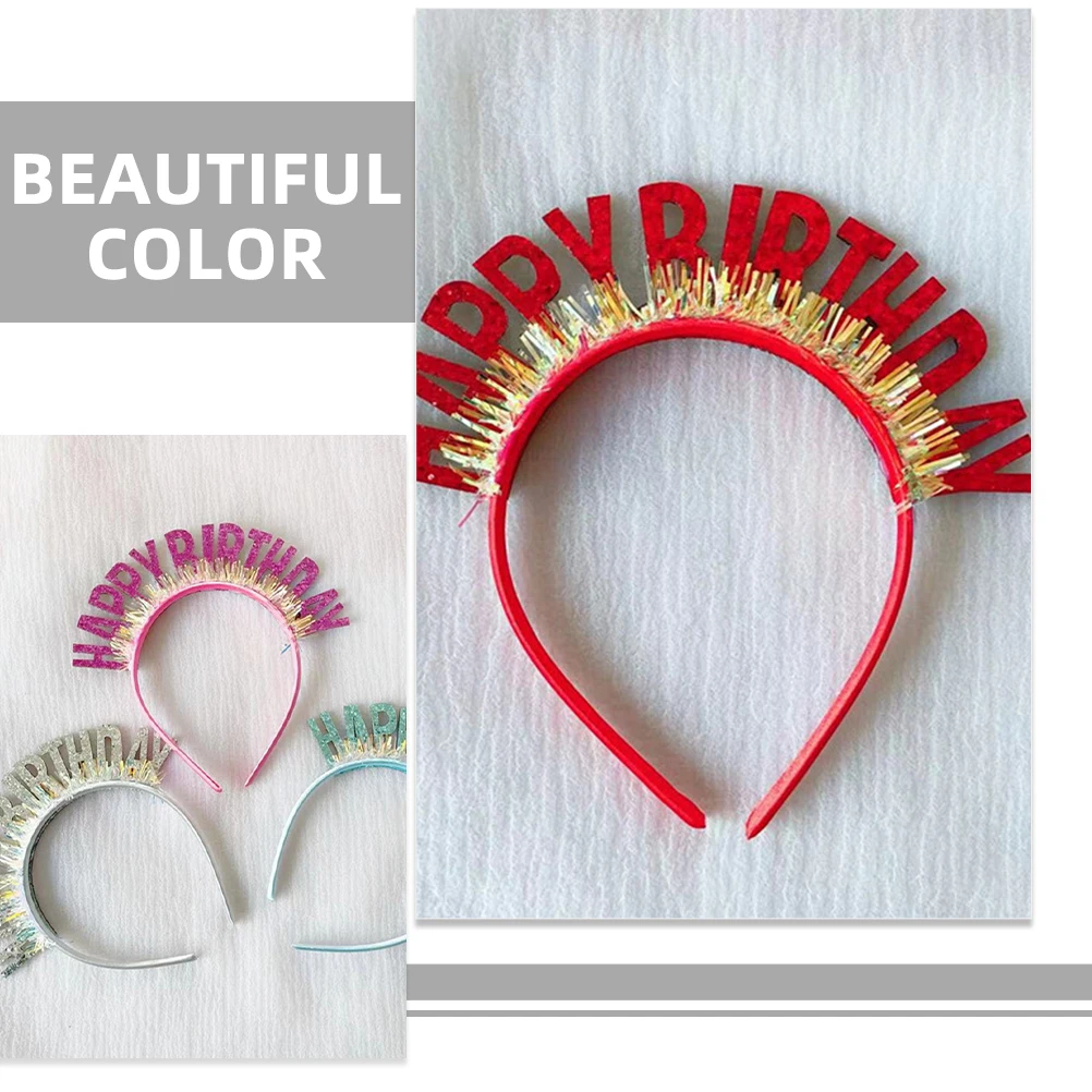 

6Pcs Sparkling Birthday Headbands Party Hair Accessories for Celebration Headdress Colorful Wearable Decor Group Events