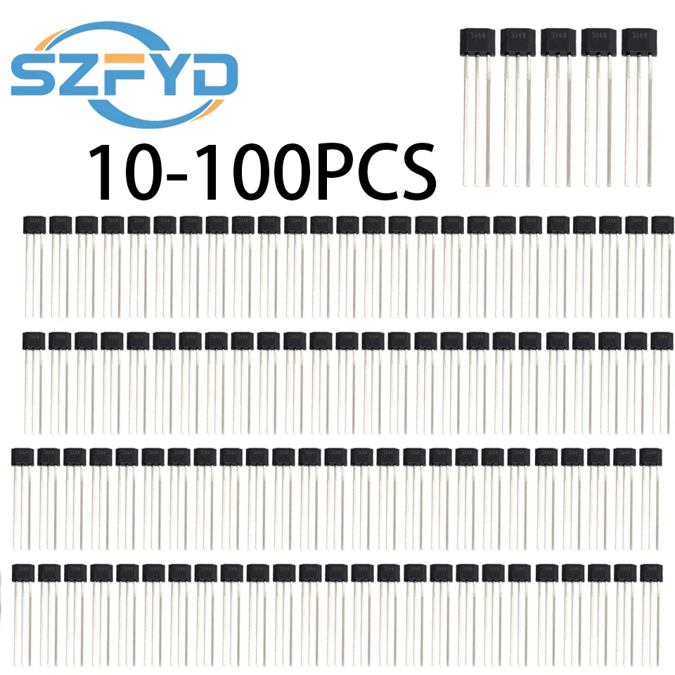 10-100pcs A3144 A3144E A3144EUA OH3144E 44E 3144 TO-92S Hall Effect Sensor