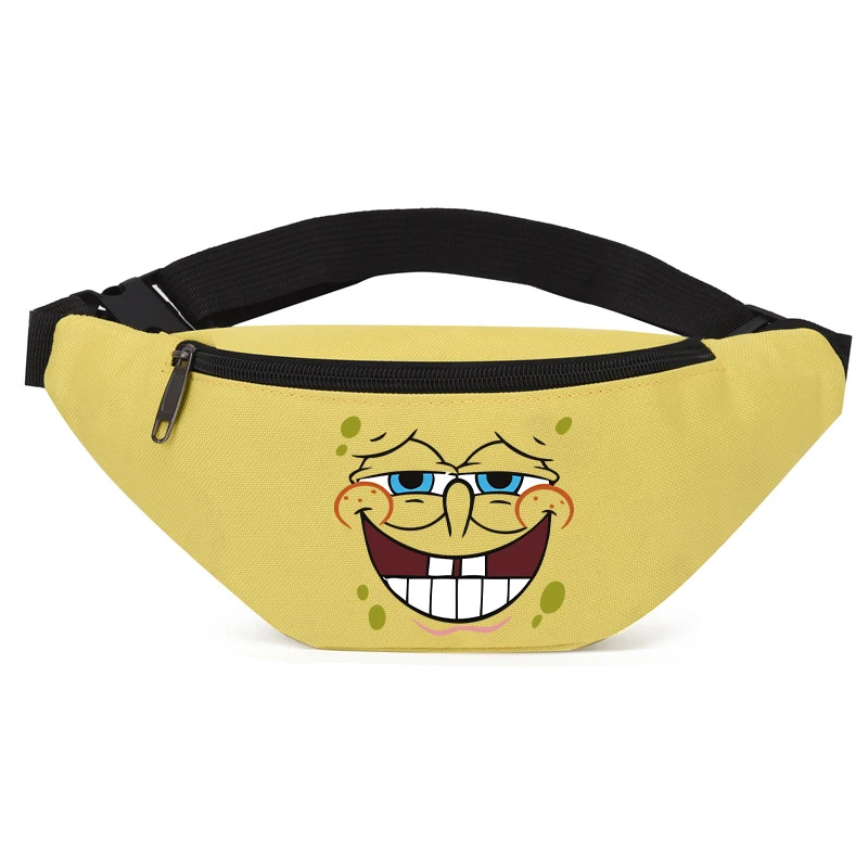SpongeBobs Waist Bag for Men Women New Cute Expression Fanny Pack Adult Outdoor Sports Belt Pouch Boys Girls Travel Wallet Gift