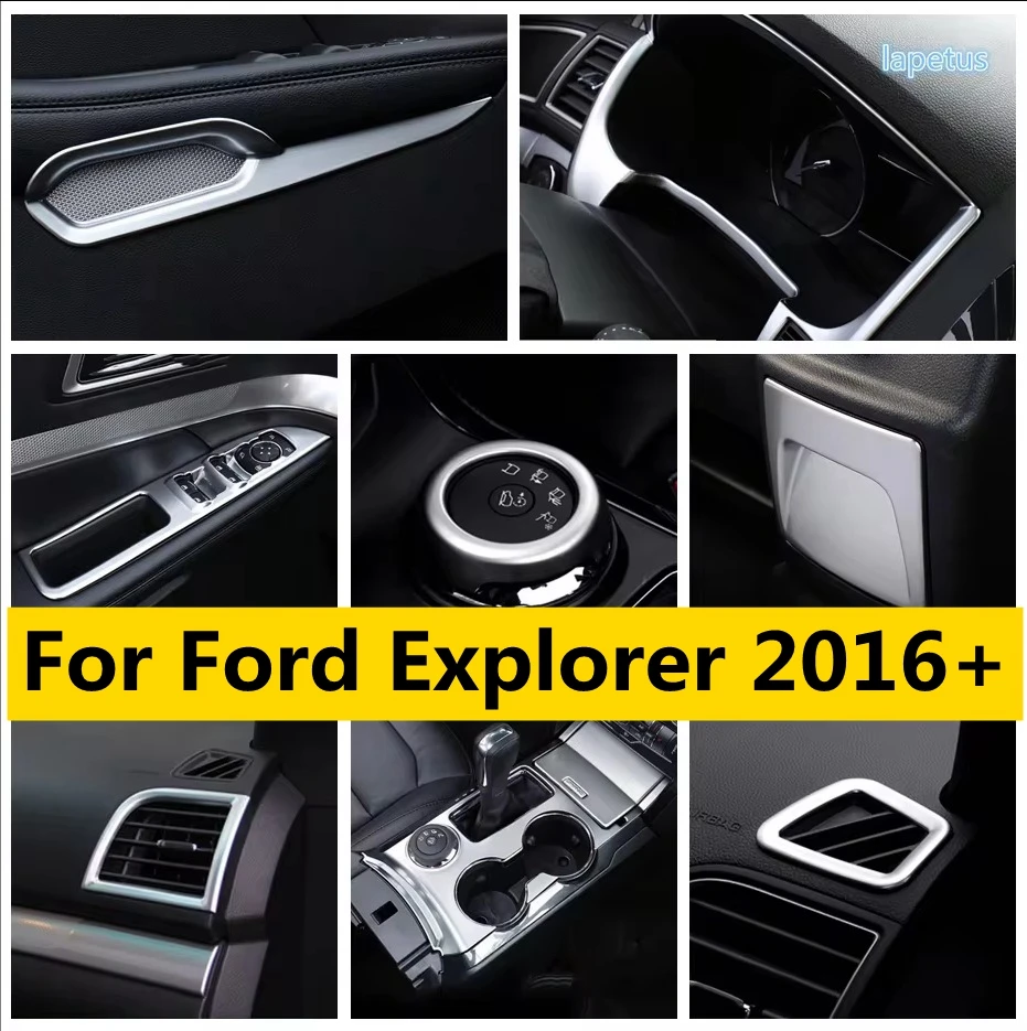 

Приборная панель, вентиляционное отверстие переменного тока, переключатель передач, декоративная панель, держатель для стакана с водой, накладка для Ford Explorer 2016-2018, автомобильные аксессуары