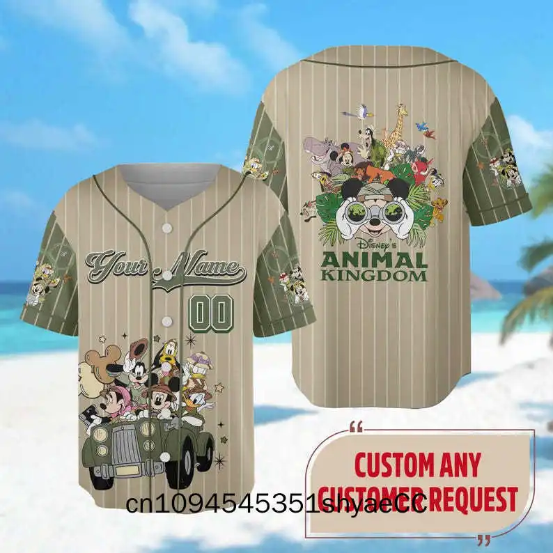 Custom Disney Animal Kingdom Baseball Jersey, Leopard Hakuna Matata Jersey Team, Magic Kingdom Mickey Mouse and Friends Family T