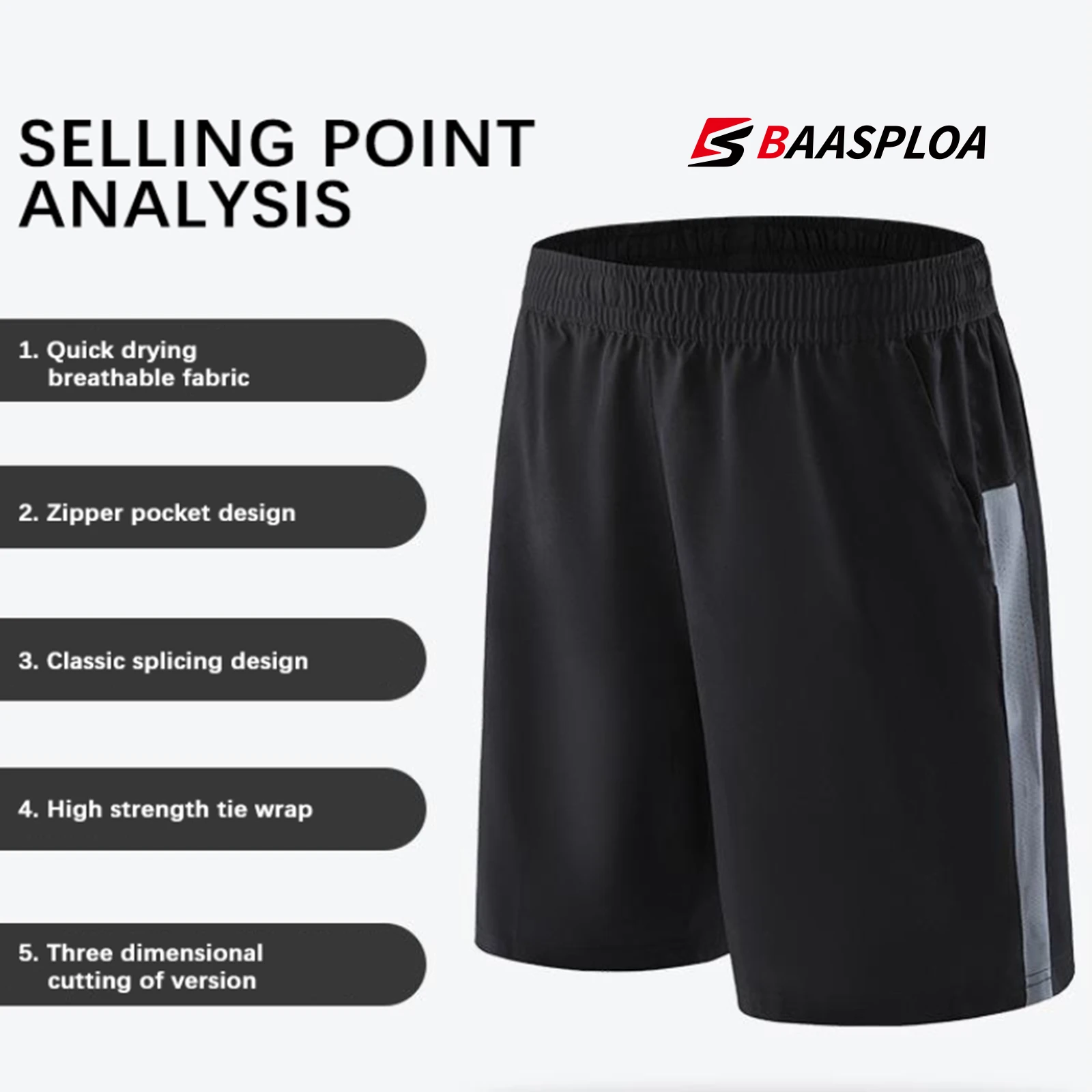 Baasploa Mens Gym Training Shorts Homens Esportes Casual Vestuário Fitness Workout Running Quick-Secagem Compressão Shorts Atletismo