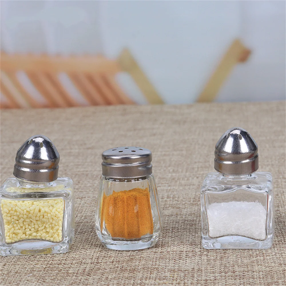 Mini Kitchen Spice Bottle Glass Seasoning Bottle Set Cooking BBQ Sprinkling Bottle Spices Boxes Chili Noodle Seasoning Bottle