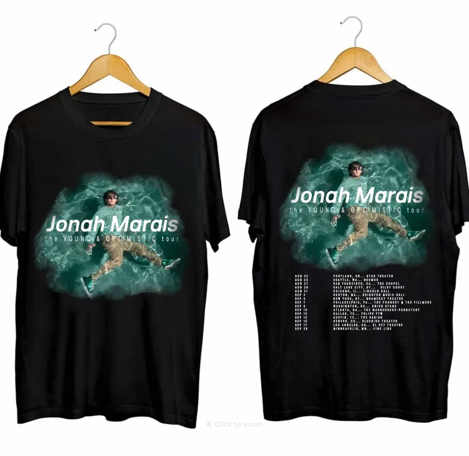 Jonah Marais The Young & Optimistic Tour 2024 Shirt, Jonah Marais Fan Shirt, Jon