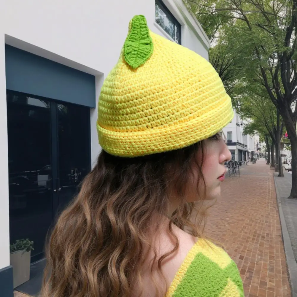 Fashionable Wear Hat Women’s Knitted Fruit Hat Cozy Stretchy Winter Skull Cap Cute Warm Weather Headwear for Girls Winter Warm