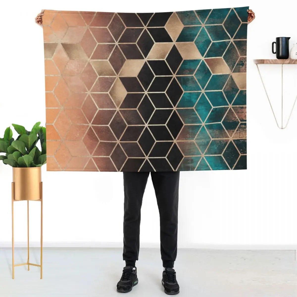 Ombre Dream Cubes Throw Blanket Nap heavy to sleep decorative Blankets For Baby bed plaid Extra Large Throw Blankets