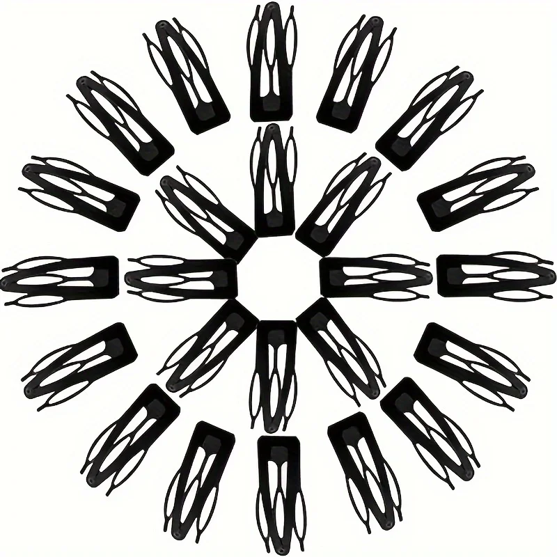 24 Stück schwarze Metall-Haarnadel mit Doppels chnalle-2 Zoll Wasser tropfenform, minimalisti scher Stil, geeignet für Styling und Salon – Detail 2