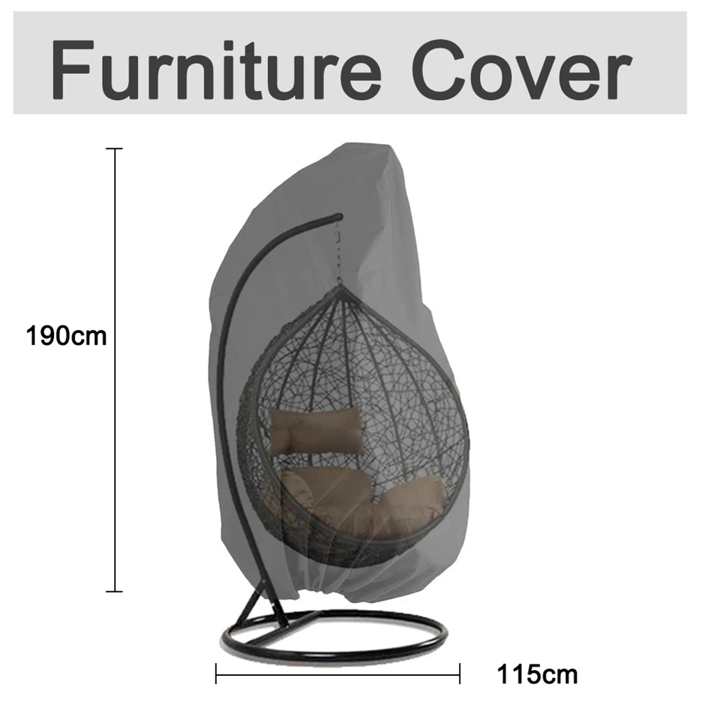 

Patio Dust Cover Outdoor Waterproof Furniture Covers Swing Protective Grey Garden