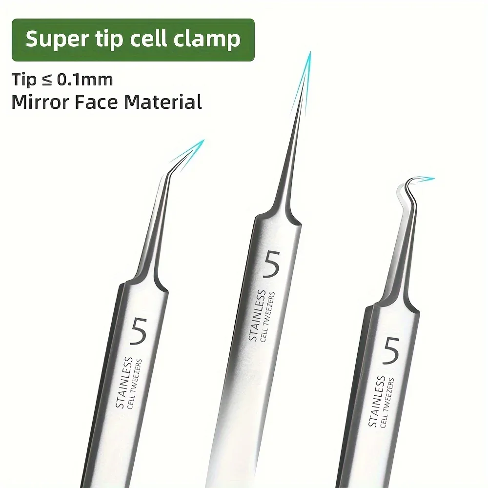 3/8 Pieces Of Stainless Steel Tweezer In Various Sizes With Storage Box, Super Sharp To Remove Blackheads, Facial Pore Cleaning