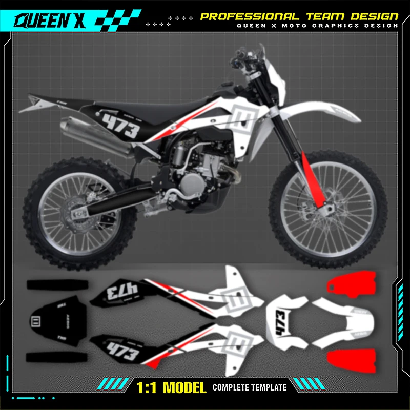 

Queen X MOTOR Custom Team Motorcycle Graphics Decals Stickers Kits For Husqvarna TE250 2008 2009 2010 2011 2012 2013 001