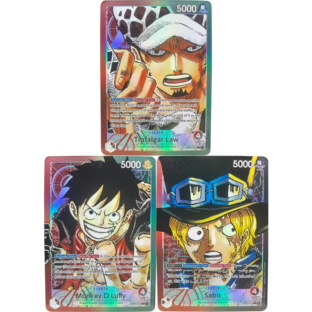 

Коллекционные карточки ONE PIECE GAME: Monkey.D.Luffy, Sabo, Trafalgar Law. Высококачественные самодельные аниме-карточки для игр и подарков.