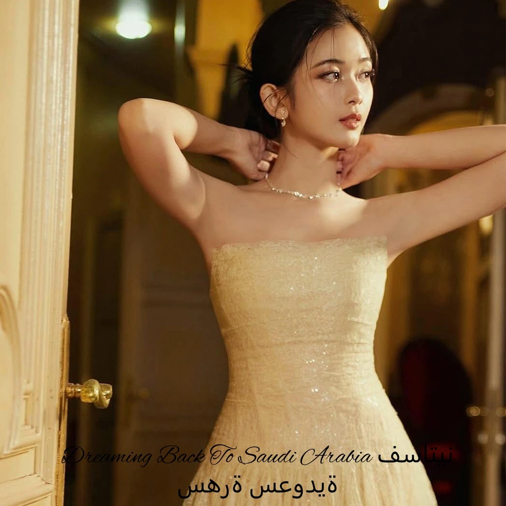 Customized Exquisite Yellow Organza Homecoming Dress Temperament Strapless Ruched Zipper Back Customized Celebrity Gowns