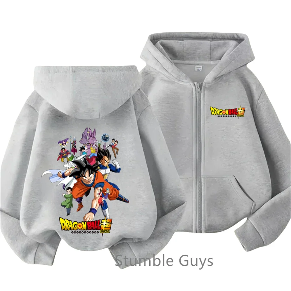 Sudadera con capucha de Dragon Ball para niños, ropa con cremallera de Anime, Sudadera con capucha de dibujos animados para adolescentes, Majin Buu, primavera y otoño