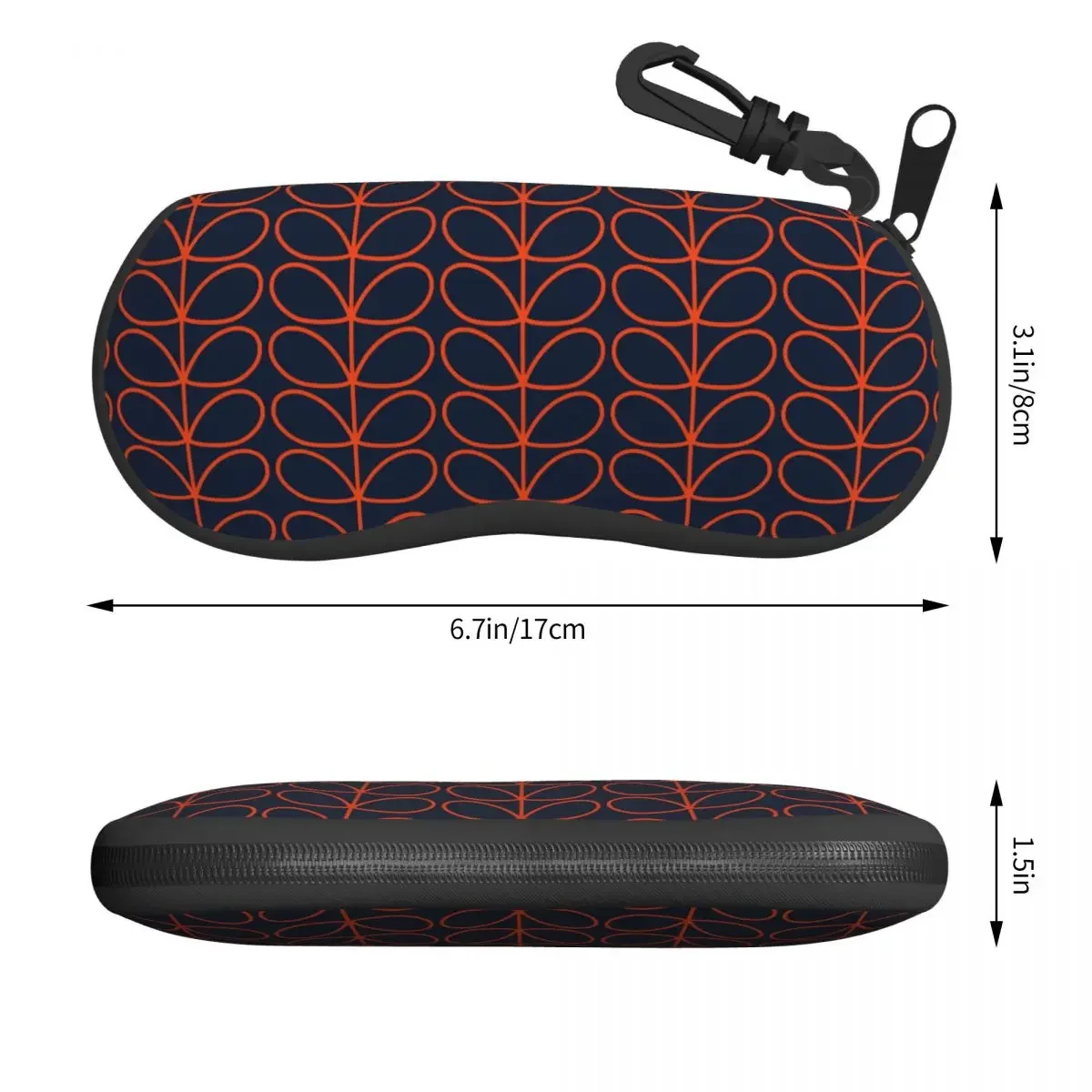 Custom Linear Stem Orange Shell Glasses Case Unisex Travel Orla Kiely Eyeglasses Case Sunglasses Protector Box