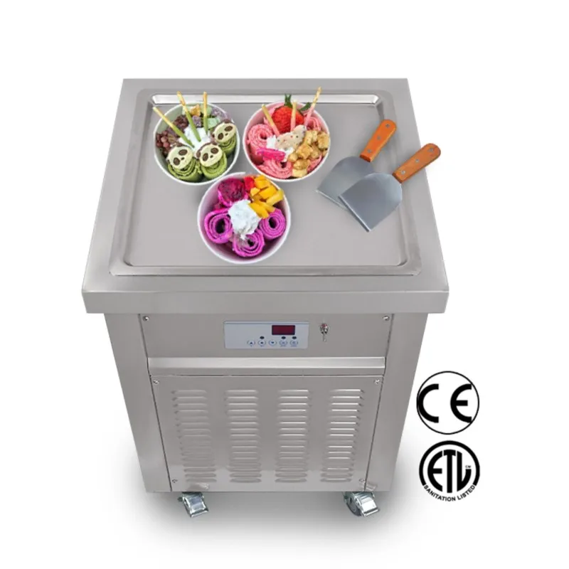 Commercial Catering Single Square Pan Fry Ice Cream Frying Ice Cream Machine Fried Ice Machine Frying Rolls Ice Equipment