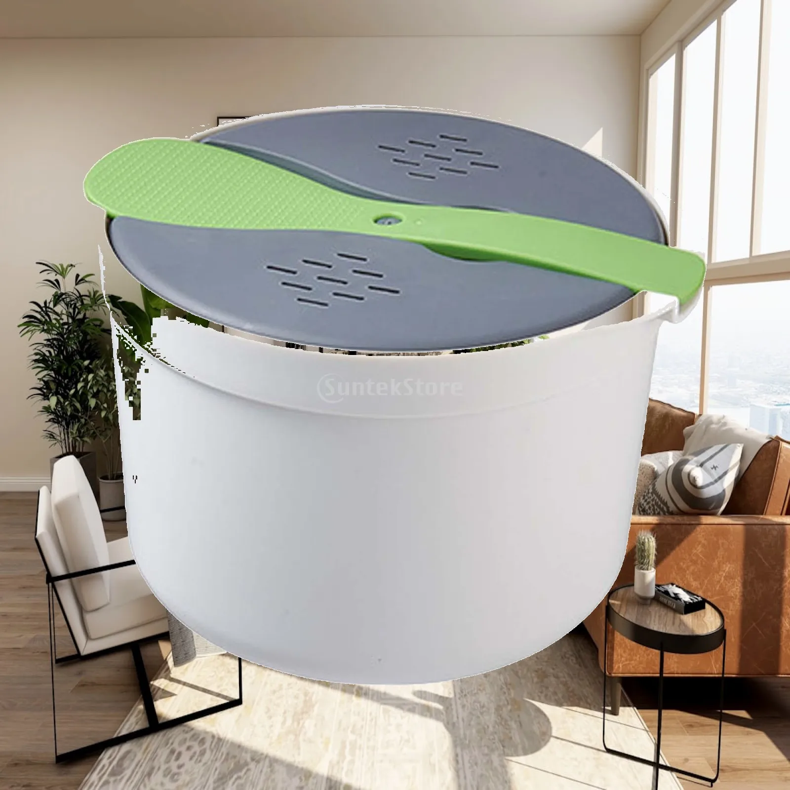 Rice Cooker Microwave Steamer 2L Nonstick Pasta Cooker with Lid for Home Kitchen Multi Cooking