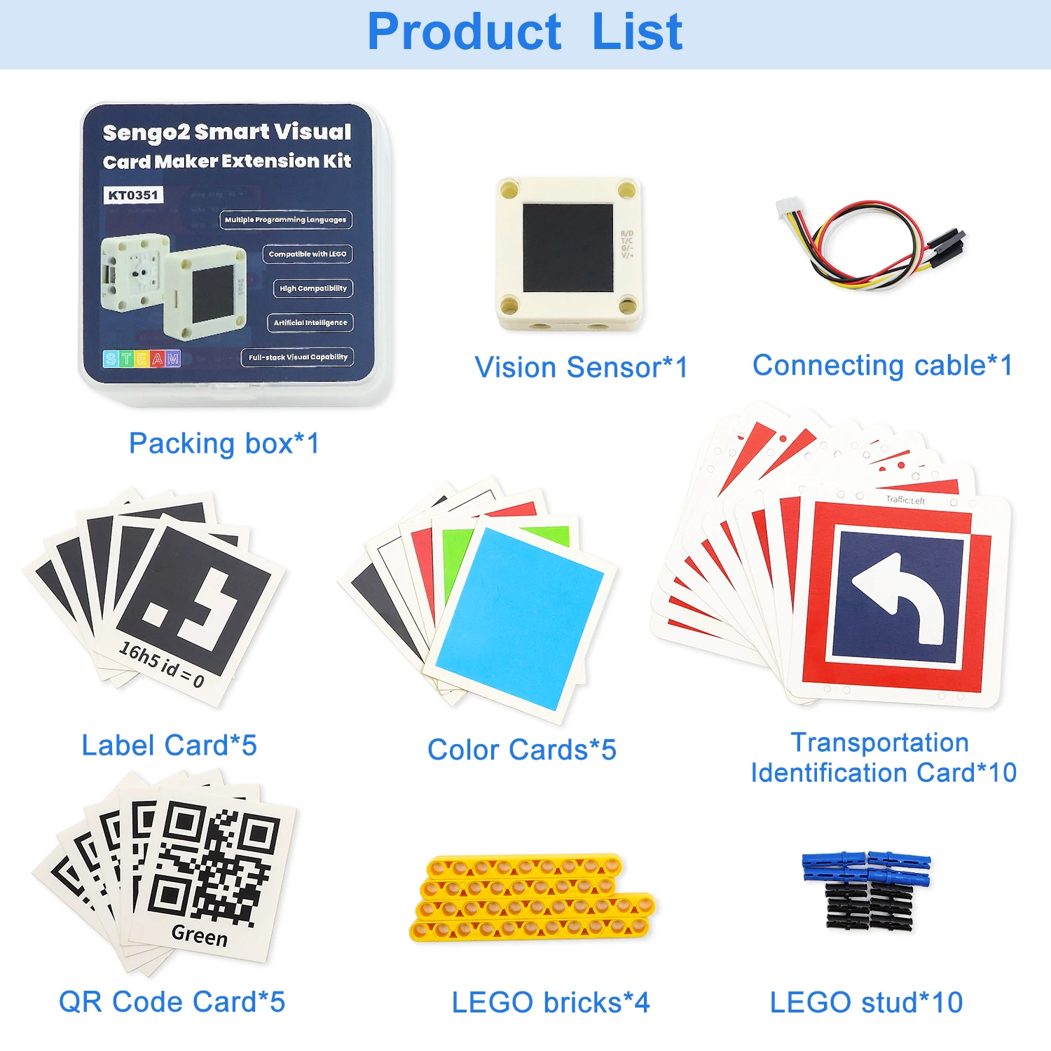 Sengo2 AI Smart Vision Module Card Maker Extension Kit for Arduino IDE&Micropython&KidsBlock Programming Compatible with LEGO