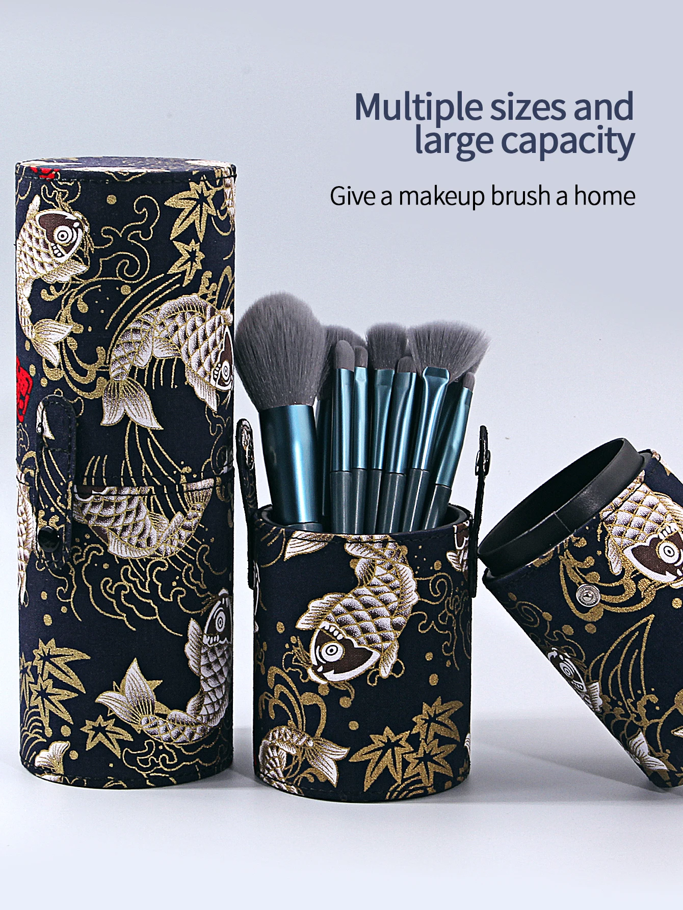 Porte-pinceau de maquillage portable avec couvercle, étui de voyage, rangement pour pinceaux de maquillage, E27