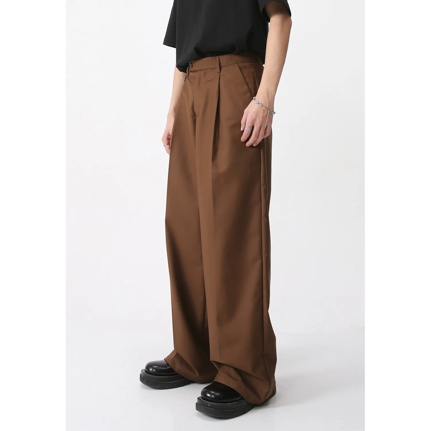 Men's Wear Spring Summer New Casual Baggy Pants Loose Straight Korean Fashion Simple Solid Color Male Trousers Men Clothing